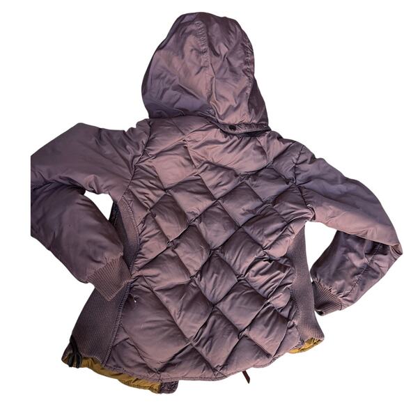 Eddie Bauer Skyliner Down Jacket Purple Gold Hooded Vintage M Small - Picture 5 of 5